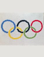 Kvačkana slika z Olimpijskimi krogi