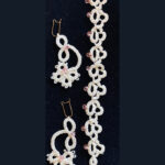 Uhani in zapestnica z vozlano čipko in Swarovski kristali